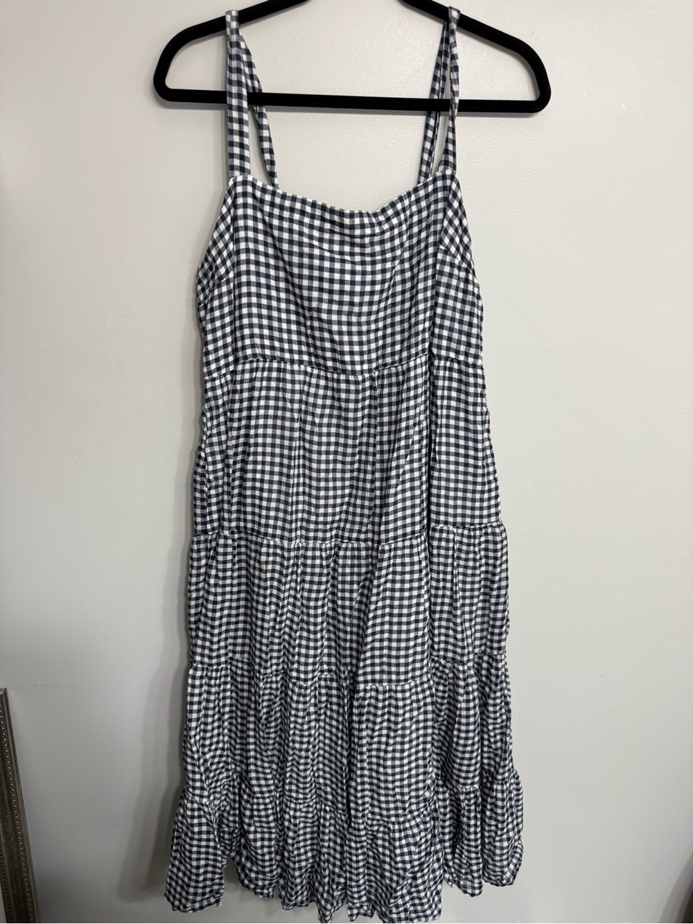 Abercrombie & Fitch B Gingham Tiered Midi Dress